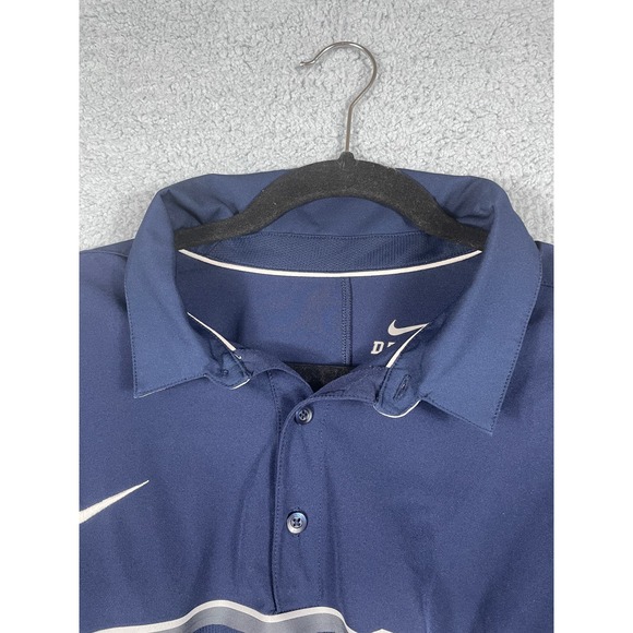 Nike Dri-Fit Men's Blue Polo Shirt With Stripe Size XL - Picture 6 of 9